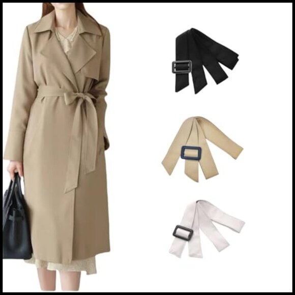 Wide Waistband Belt with Buckle for Trench Coats and Dresses main image 5